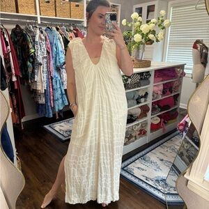 Elegant Cream Maxi Dress. Also In Blue